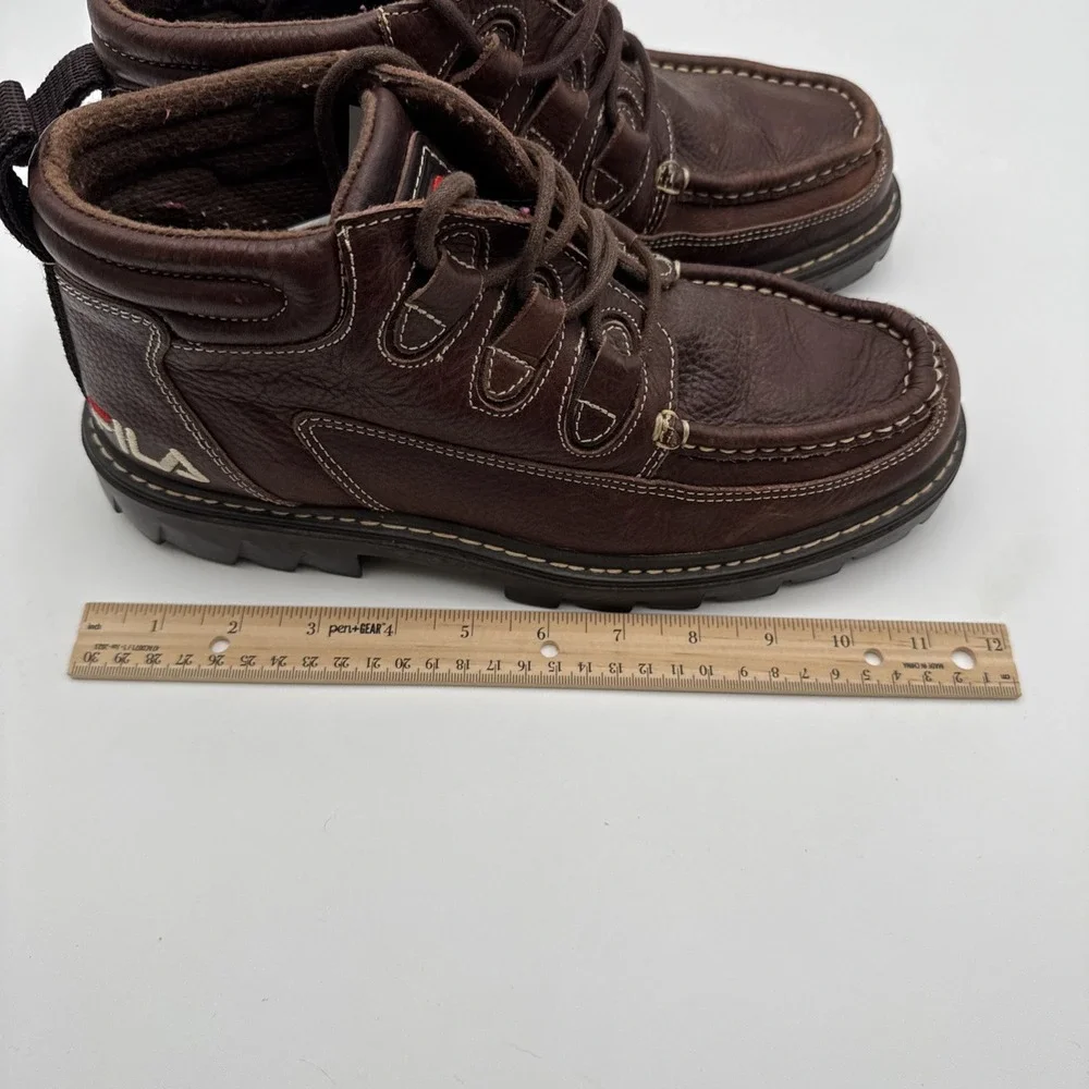 VTG 90s FILA Brown Leather Men's 9.5 Chukka Boots Shoes‎ Made In Spain **RARE**
